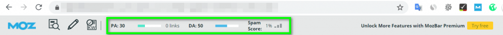 spam scores trong link building